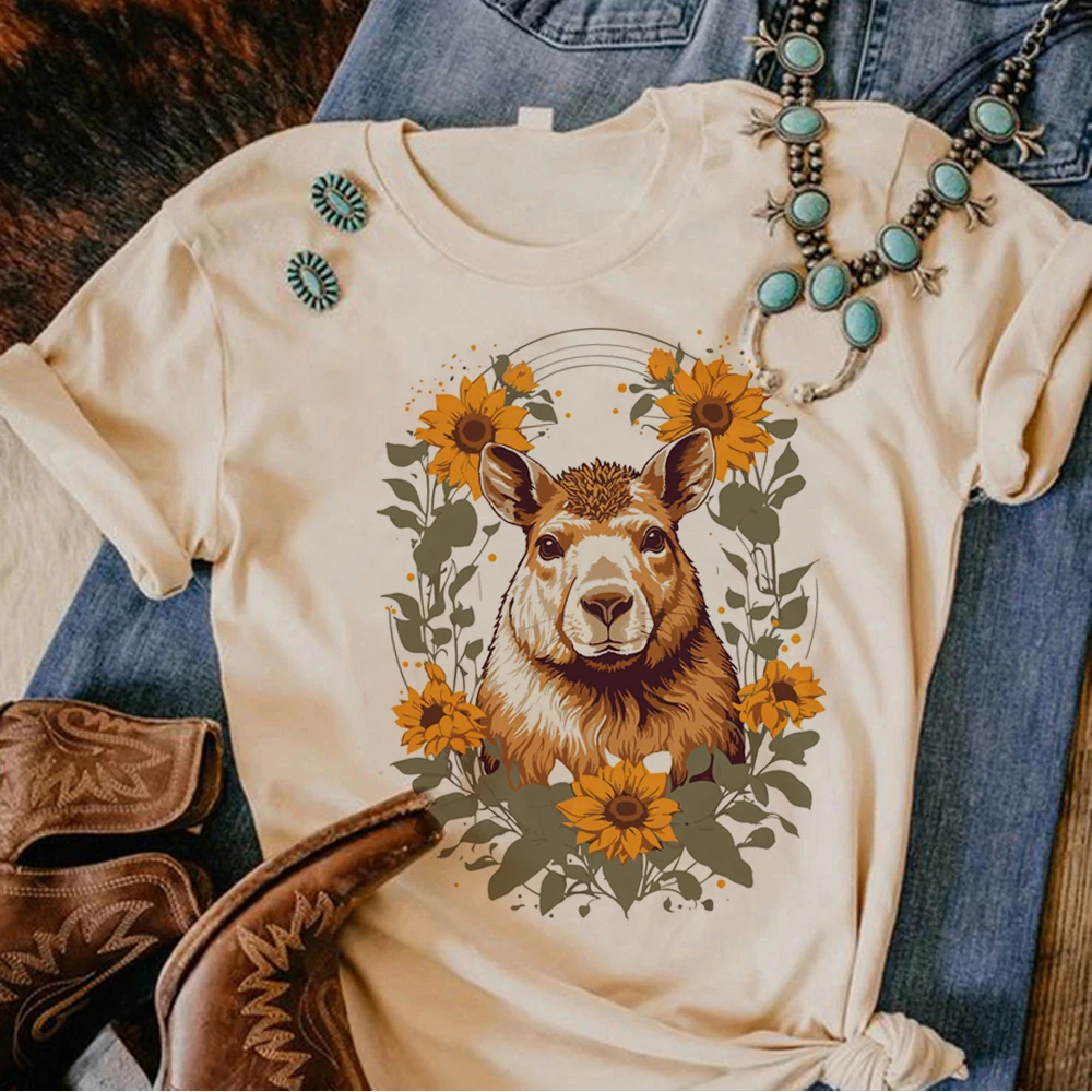 

Capybara Tee women graphic Y2K Japanese t shirt female designer clothing