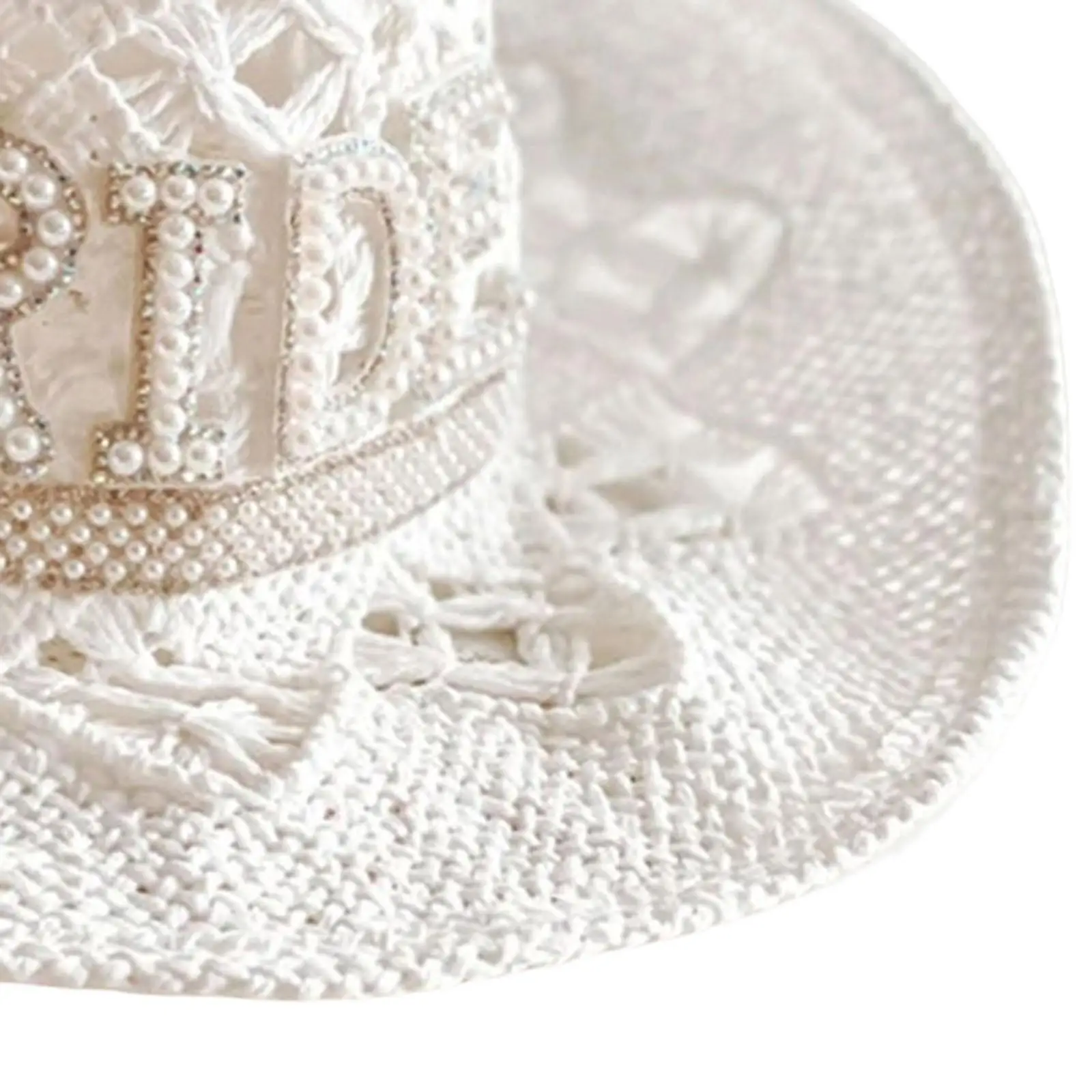 Western Style Cowgirl Hats Costume Sunhat Fancy White Adult Women Hat for Bridal