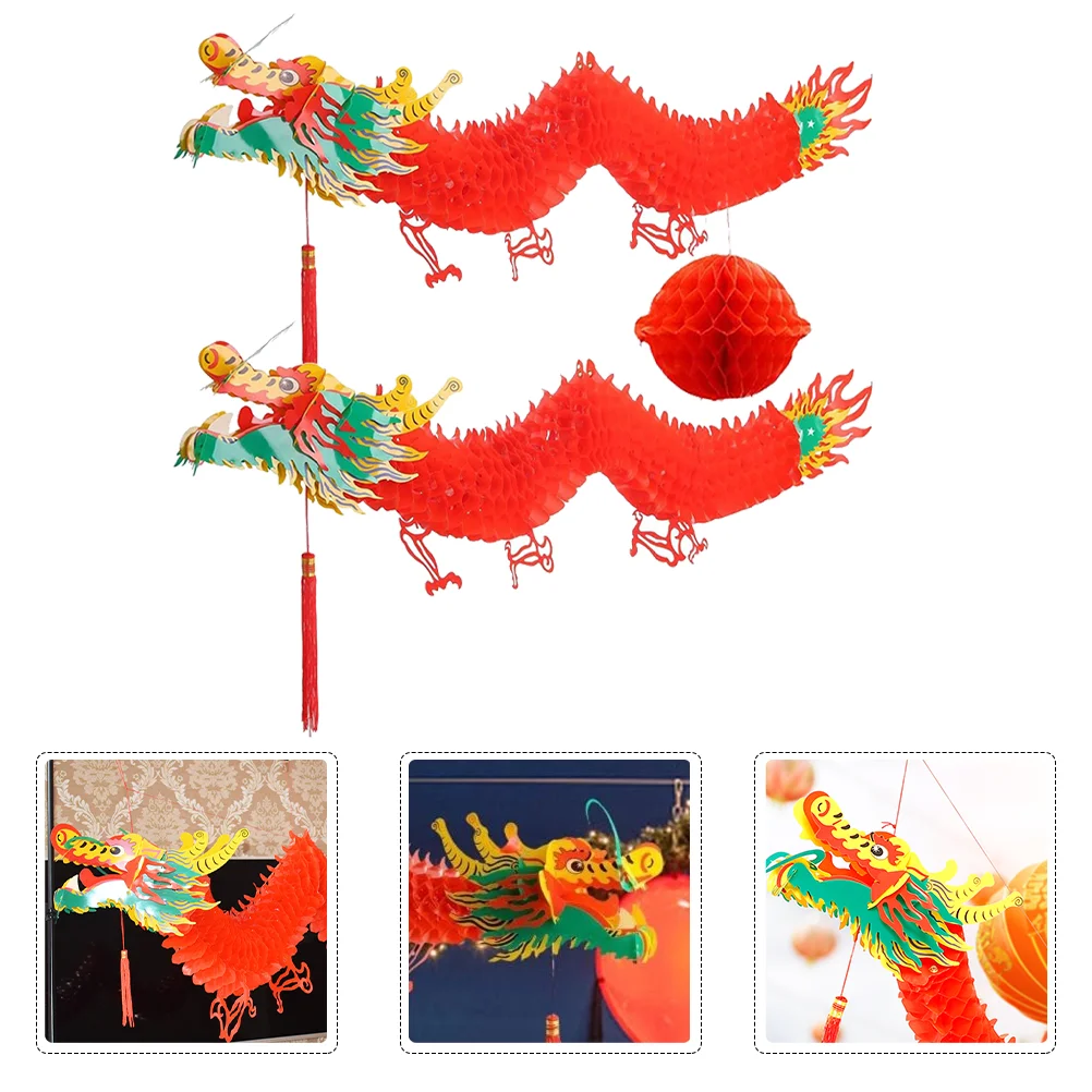 

Chinatown Decoration Garland Chinese Dragon Spring Festival Ornament Decorate New Year Paper Adornment Decorative Scene