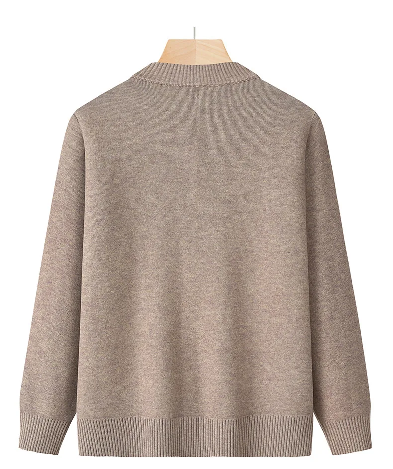 XL-4XL Pullover Frauen gedruckt hinzufügen Samt Winter Strickjacke Mantel mittleren Alters Mutter Strickjacke warme Oma Strickwaren Tops – Detail 4