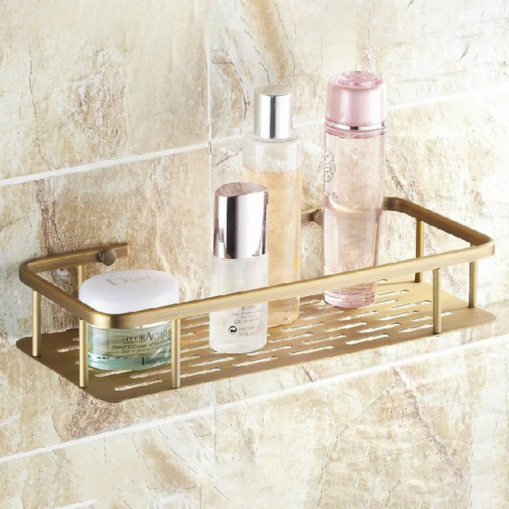 300mm-Vintage-Retro-Antique-brass-Wall-Mounted-Bathroom-Shower-Shelf ...