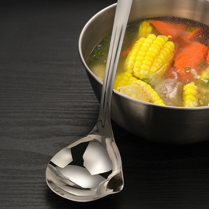 Stainless Steel Colander Spoon Kitchen Soup Gravy Oil Separator Ladles Skimmer Strainer
