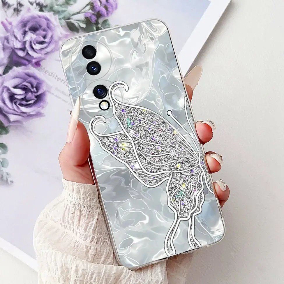 Clear Aesthetic Cute Cat & Flowers Soft Phone Case - Fashionable and Fun Design