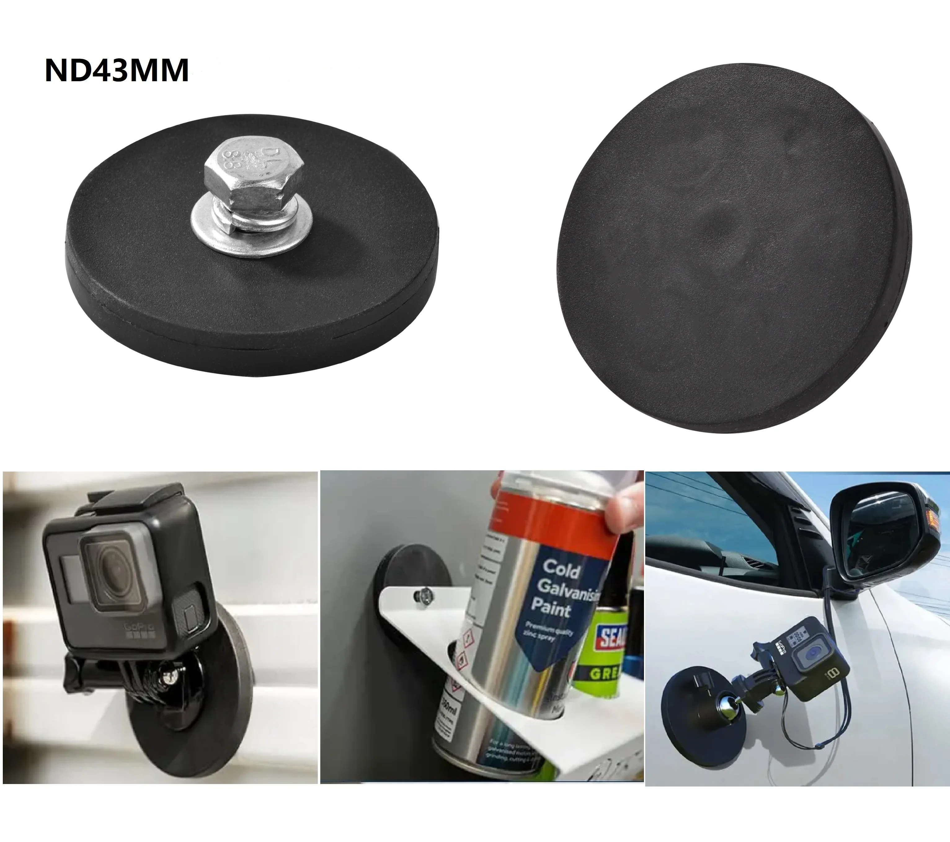 M6/M8 Internal Thread Magnetic Base Mount Bracket Clamp LED Work Light Bar Holder SUV Offroad 2PCS 43mm/66mm/88mm