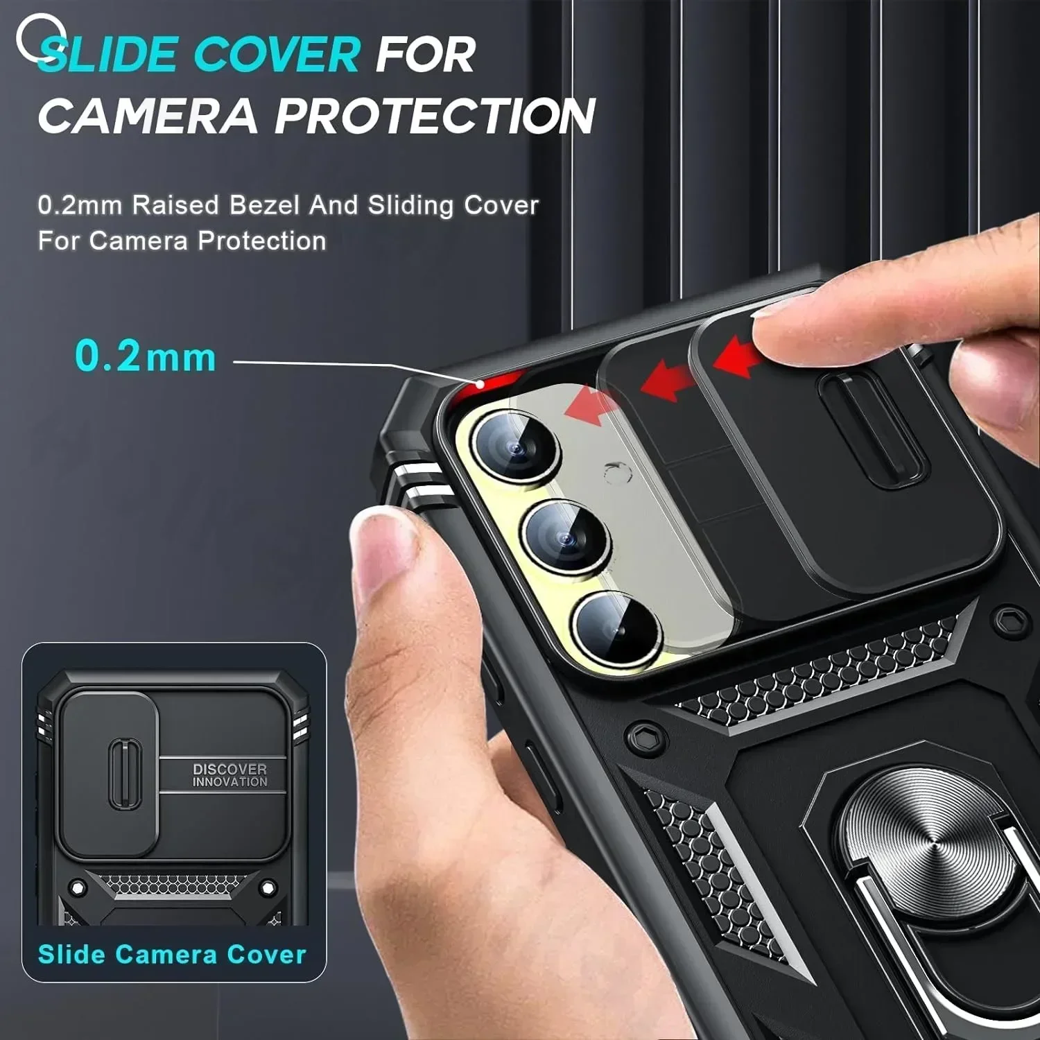 Camera Slide Lens Protective Grade Rugged Phone Case
