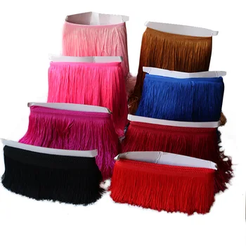9/15/20/30 centimetri Lungo Nappa Frangia Trim 100% Poliestere Nastro di Pizzo Nappe Per Tende Vestiti Frange Per Cucire Rifiniture artigianato