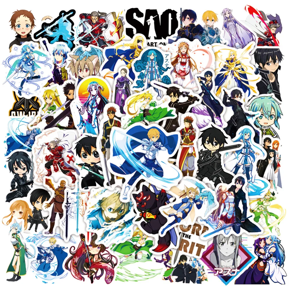 

10/30/50PCS New DIY Sword Art Online Outfit Stickers Cartoon Graffiti Creative Anime iPad Guitar Decoration Waterproof Wholesale