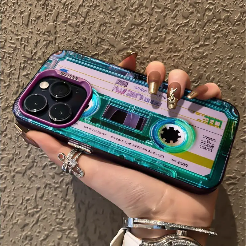 Retro Cassette Tape Design Shockproof Phone Case