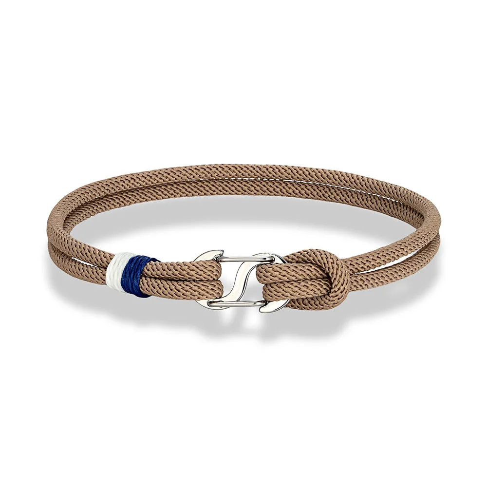 Mkendn Marineblau geflochtenes Seil Armband Edelstahl Double Push Karabiner verschluss Überlebens armband für Männer Frauen Paar Geschenke