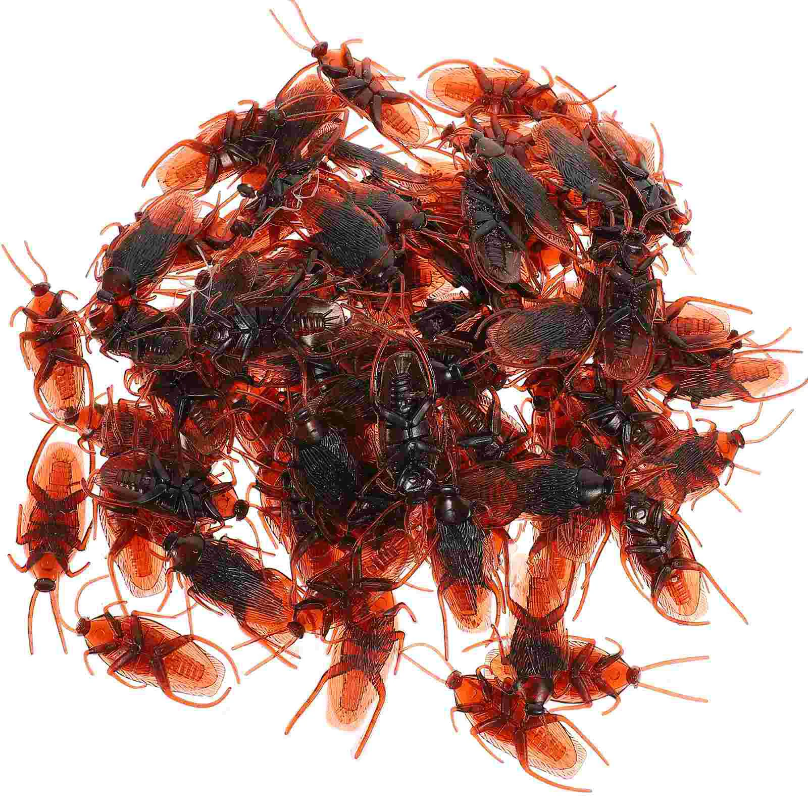 

TINKSKY 100pcs Fake Roach Prank Novelty Plastic Cockroach Bugs Look Real for Halloween Funny toys