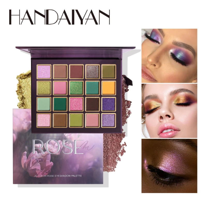 

HANDAIYAN 20 Color Eyeshadow Palette Rose Pearl Matte Nude European and American Style Stage Eyeshadow Palette