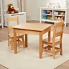 Solid Wood Table and 2 Chairs Set - Light Finish Furniture for Playroom 6