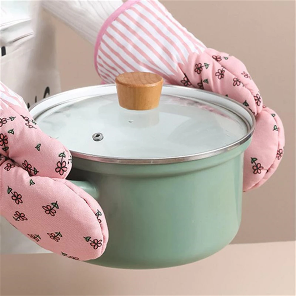 Microwave Oven Mitts Glove Fireproof Non Slip Oven Glove Heat Insulation Baking Cooking Tool Kitchen Barbecue Grilling