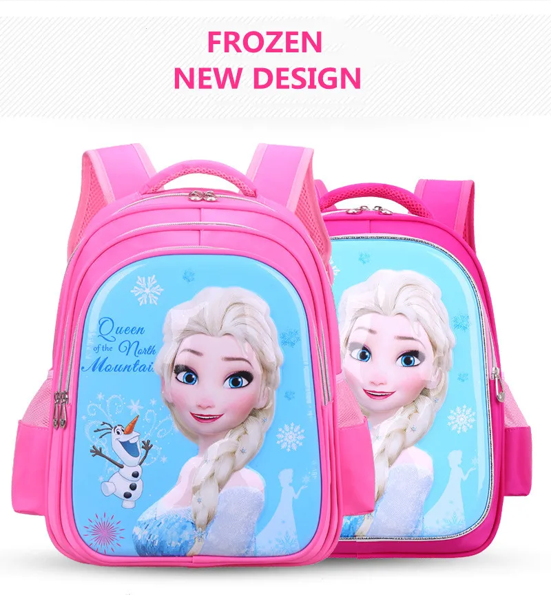 Disney Frozen School Bags For Girls Elsa Anna Kindergarten Backpack Grade 1-3 Primary Student Shoulder Bag Spider Man Mochila