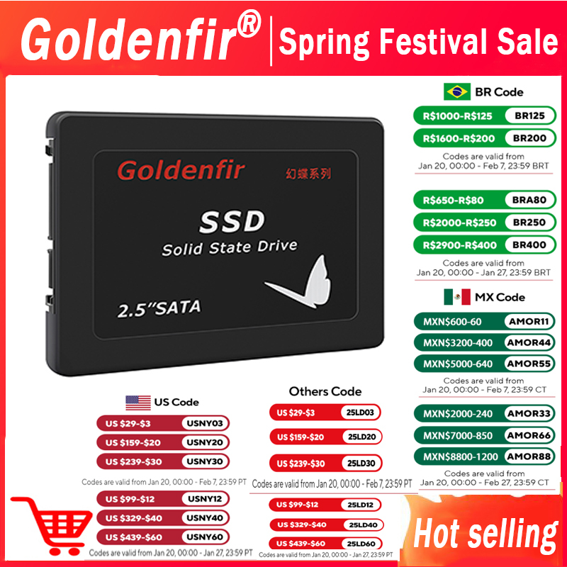 Goldenfir SSD  128GB SATAIII SSD 512GB 480GB 256GB HD 1TB  500GB  Solid State Hard Disk 2.5 for Laptop