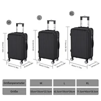 Roshanda 3 pièces étui rigide valise à main boîtier de chariot étui rigide boîtier de chariot 20/24/28 valise ensemble 4