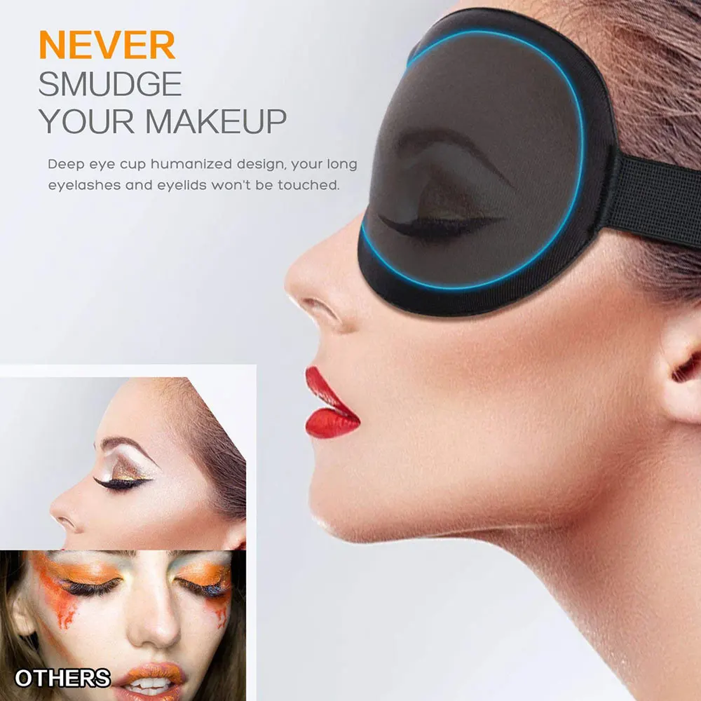Tcare Breathable 3D Sleeping Eye Masks Cotton Padded Eyes Patch Light Blocking Use for School Home Office & Travel Beach Camping 4