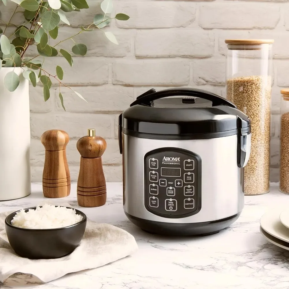 Rice Cooker, 4-Cup Uncooked 2.5 Quart, Programmable Digital Controls with Automatic Keep Warm Mode, Sensor Logic Technology 6