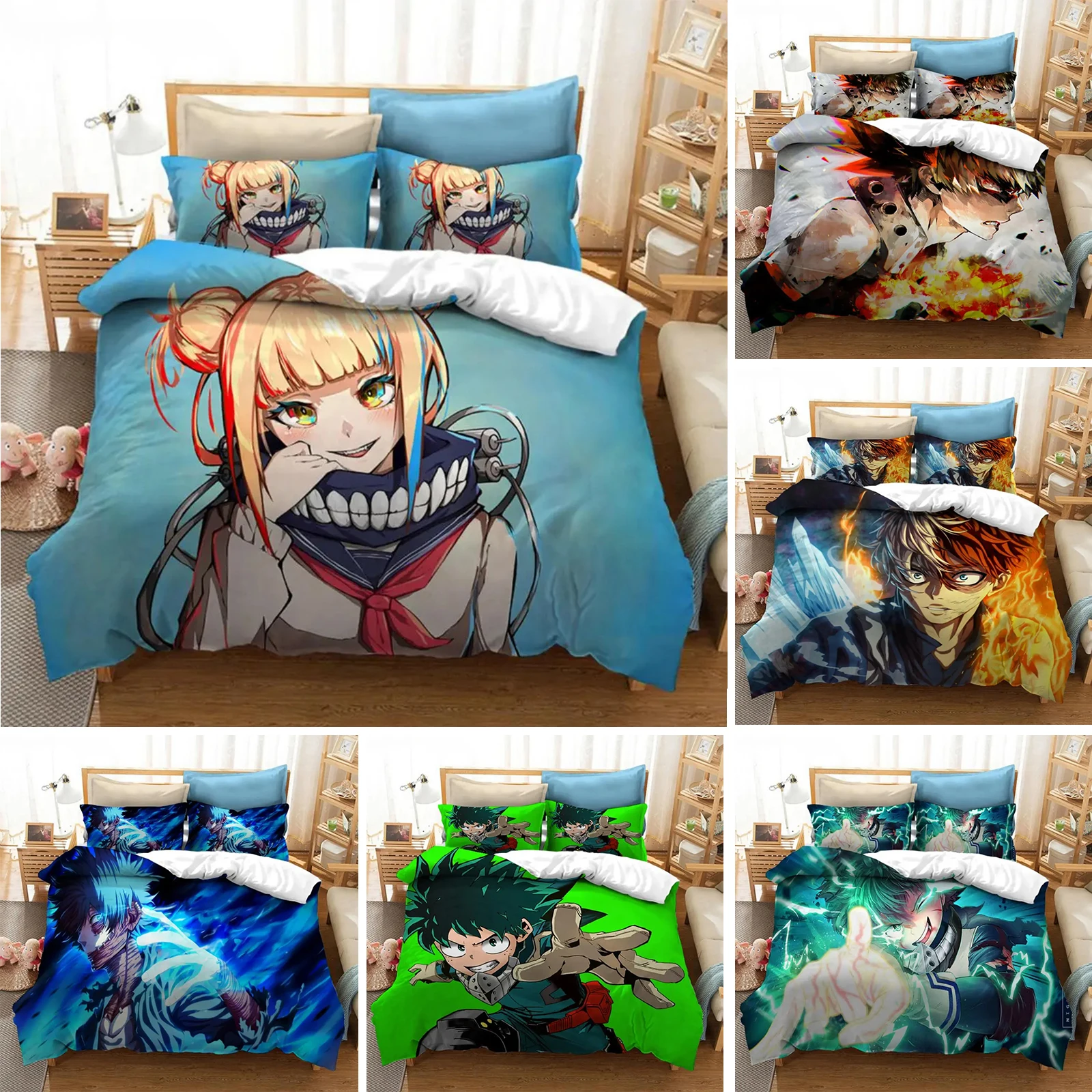 

Anime My Hero Academia Bedding Set Boys Girls Twin Queen Size Duvet Cover Pillowcase Bed Kids Adult Fashion Home Textileextile