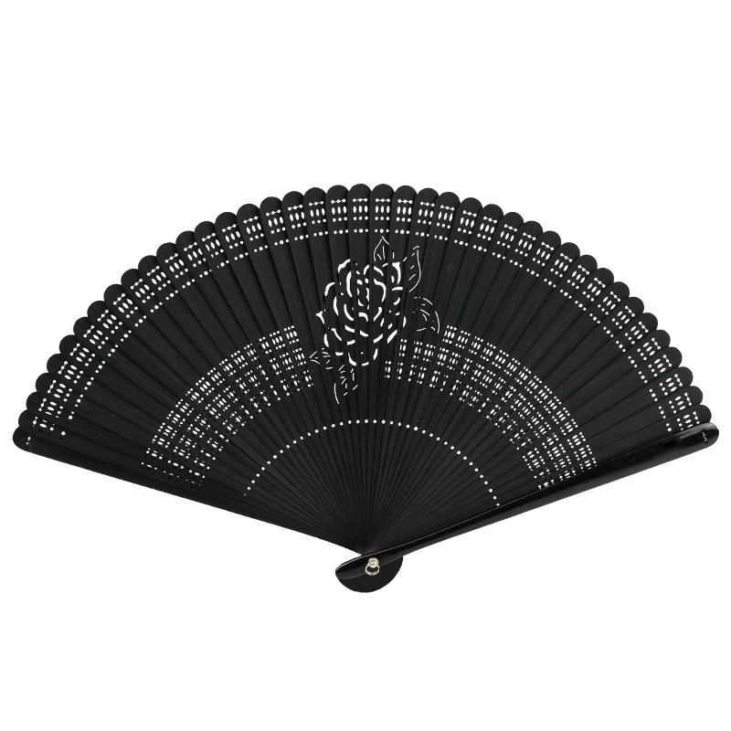 

Bamboo Folding Fan Exquisite Hollow Out Carved Craft Hand Fan Hanfu Cheongsam Retro Elegant Decorative Ventilador Dance Abanico