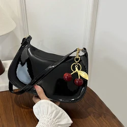 Vintage Solid Color PU Leather Shoulder Bag - Women's Fashion Casual Handbag (Blackcherry)