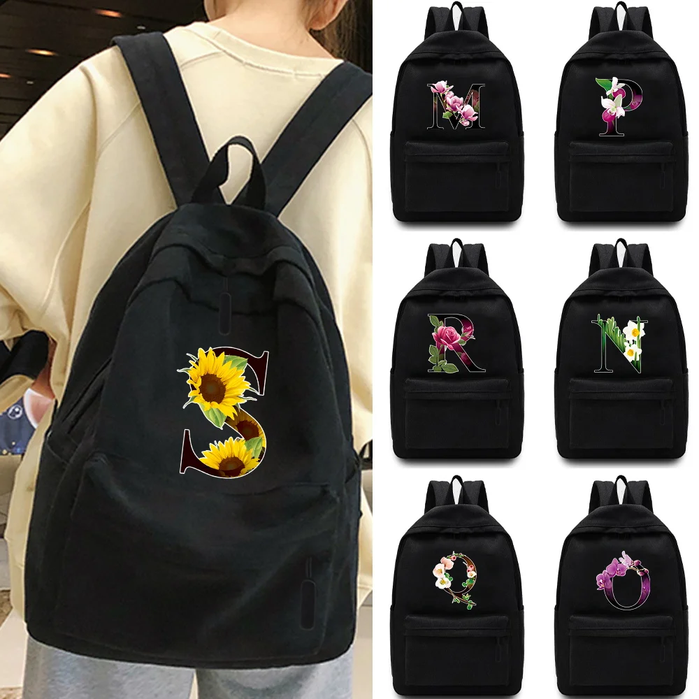 Women Shoulder Backpack Casual Flower Color Print Hiking Backpack Outdoor Sport School Bag Large Capacity Travel Laptop Rucksack
