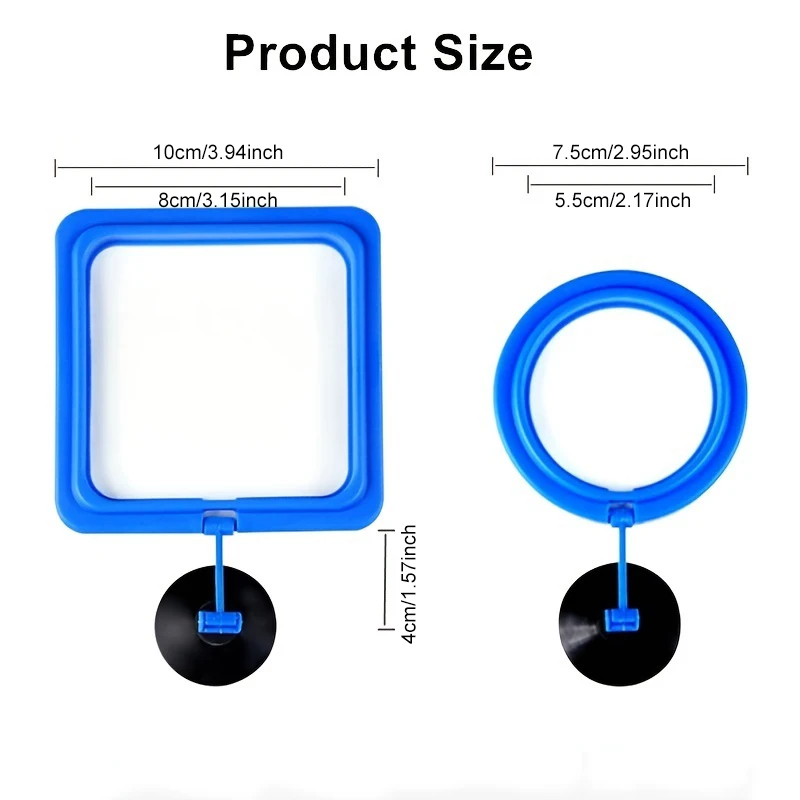Fish Feeding Ring Equipped Suction Cups Portable Circular Square Aquatic Animal Feeder Fish Tank Aquarium Feeding Tools Fish Feeding Ring