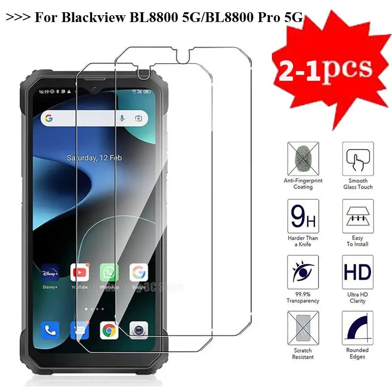 2-1Pc Vetro Temperato Su Blackview Bl8800 5G Pellicola Proteggi Schermo 9H Cover In Vetro Per Blackview Bl8800 Pro 5G Smartphone Pelicula