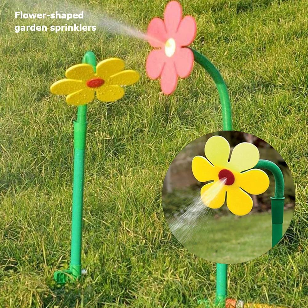 Watering Sprinkler Flower Shape Crazy Spin Sprinkler 720 Rotating Water Spray  for Yard Lawn Watering Garden Decor