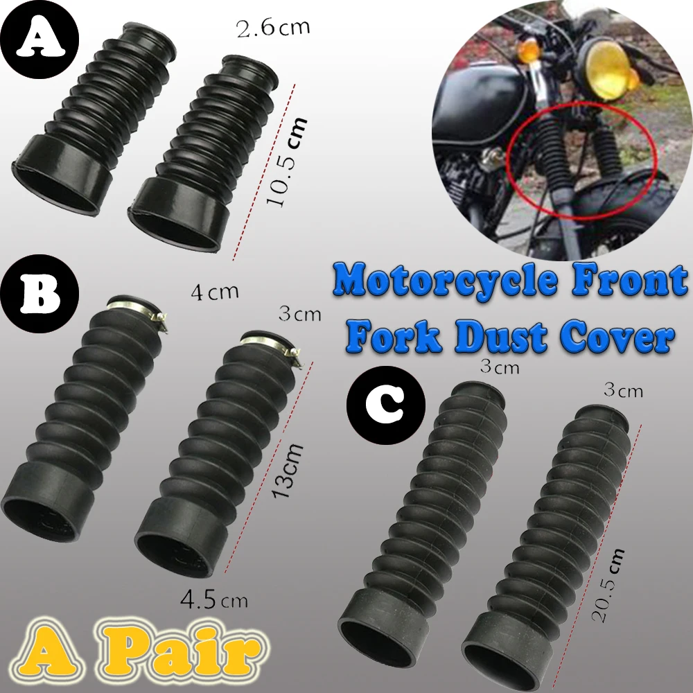 A Pair Gaiters Rubber Boots Shock Absorber Protective Sleeve Motorcycle