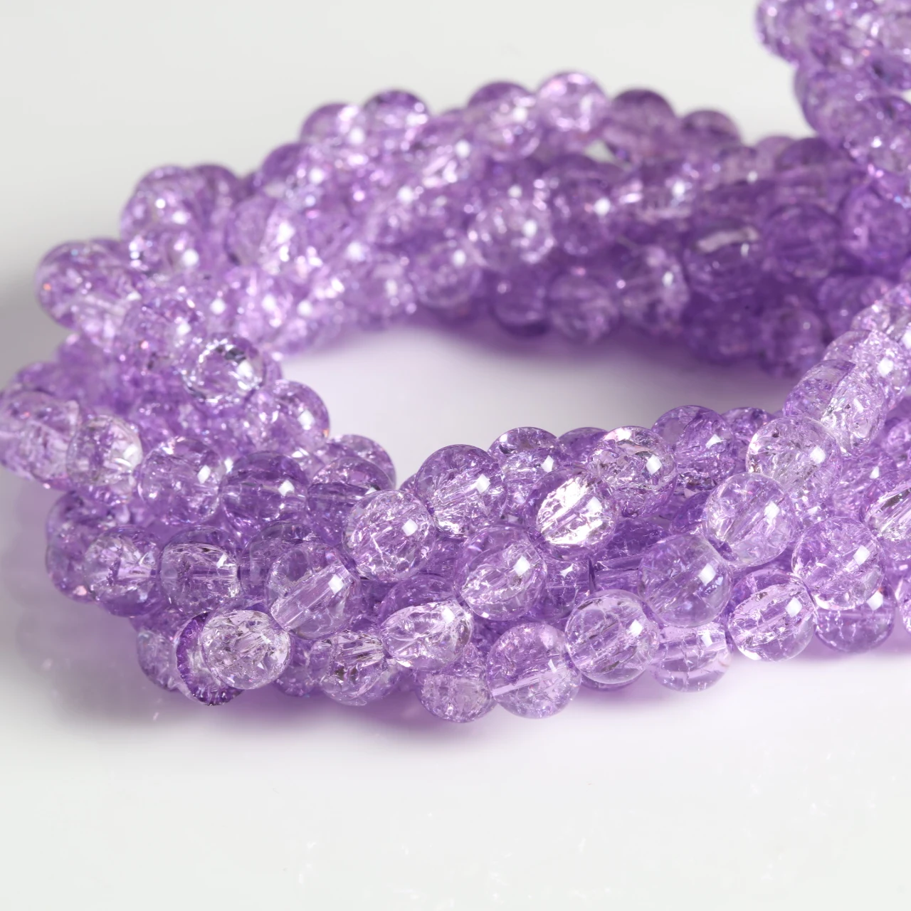 Elegant Pink Crackled Glass Beads for Handmade Jewelry Crafts
