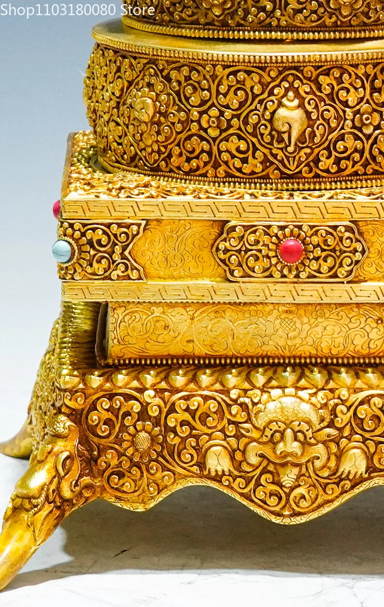 45cm Copper gilding silvering Tytsa Mandala tray Tibetan Buddhism man!d!ala Manzag tray Large size 6