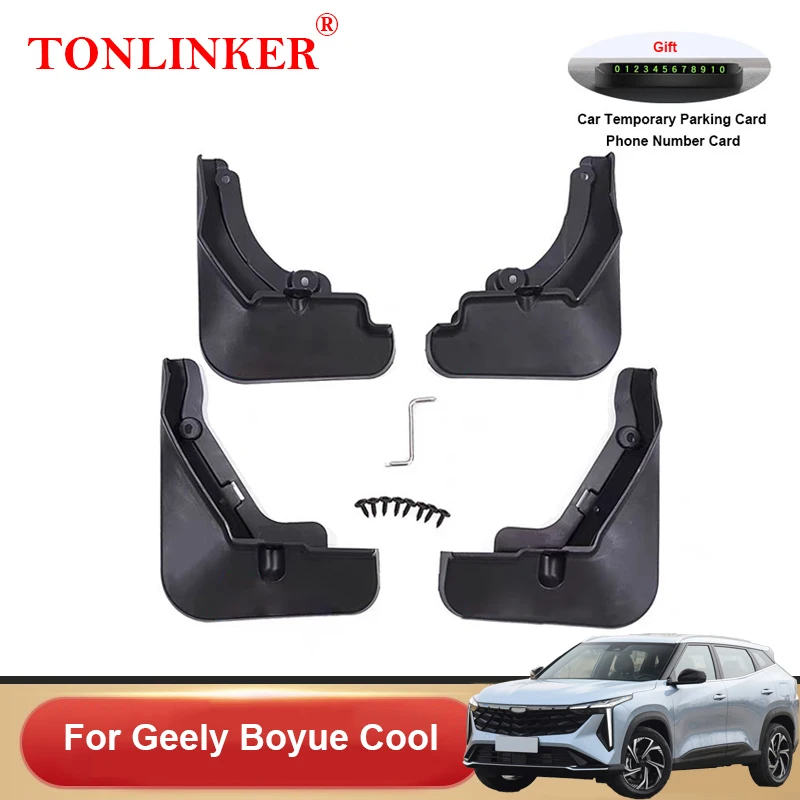 

Автомобильные Брызговики TONLINKER для Geely Boyue Cool 2023 1,5 T, брызговики, передние и задние брызговики, автомобильные аксессуары