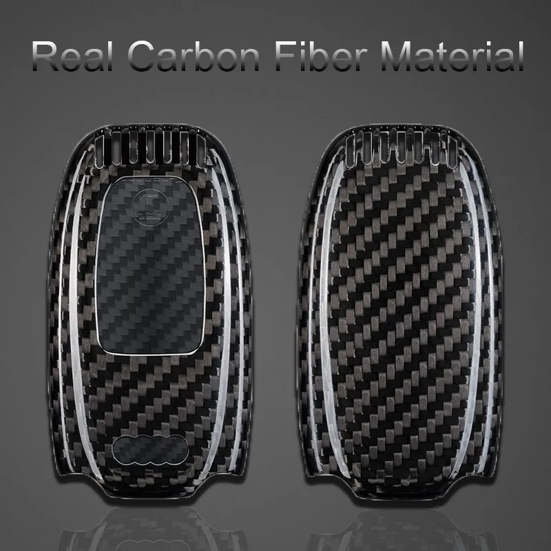 

Car Key Case For Audi A4L A5 A6 A7 S5 Real Carbon Fiber Material New Fashion High-End Cover Shell For Car Automobiles