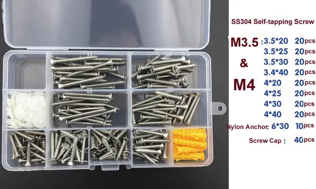 Kit Viti Per Legno 360 Pezzi - Viti Autofilettanti M3 M4 Testa Svasata Per Fai Da Te E Riparazioni - Foto 5