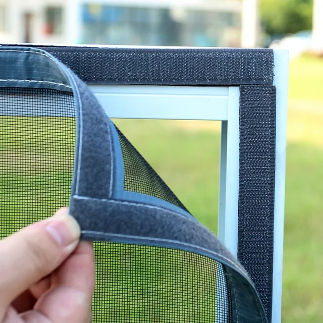 Self-adhesive and reusable mosquito nets for windows, anti-mosquito window screens, tulle, customizable in summer washable mesh 1