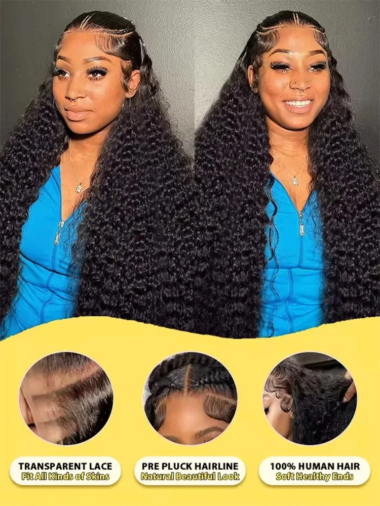 40 Inch Deep Wave Wigs Human Hair 13x4 13x6 Hd Lace Frontal Wigs Water Wave Lace Closure Wig Remy Brazilian Curly Wigs For Women 5