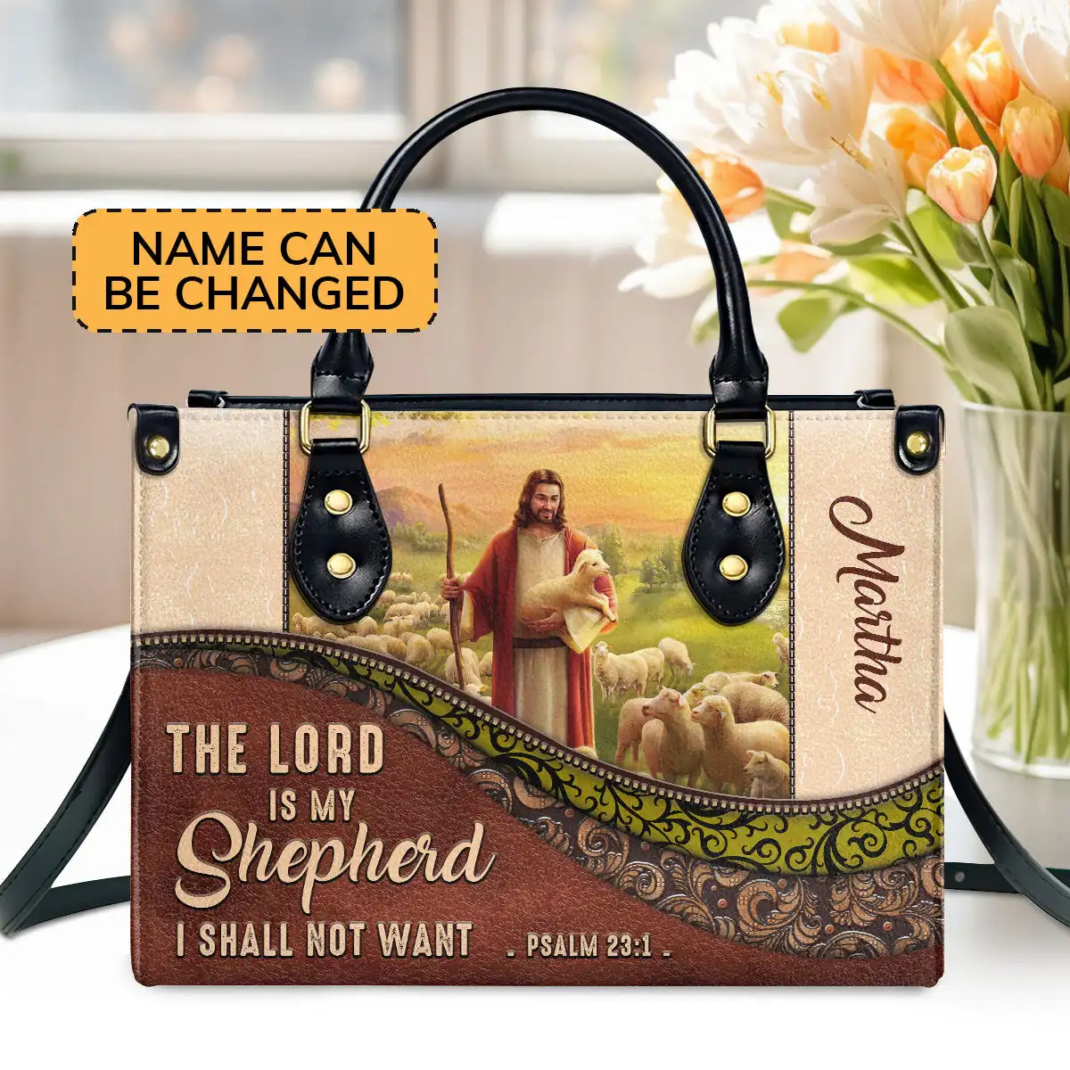 

Уникальная индивидуальная кожаная сумочка «Властелин-мой Пастух», я не хочу религиозную подарочную сумку с узором, вместительная сумочка