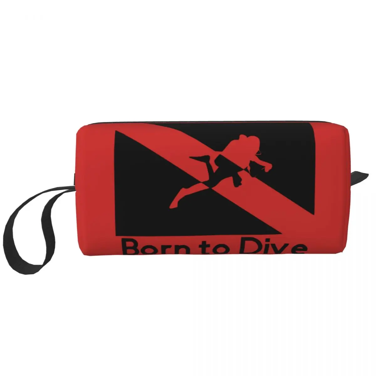 Bolsa de cosméticos personalizada Born To Dive Padi Flag, estuche de maquillaje de buceo de gran capacidad, bolsas de aseo de almacenamiento de belleza, Kit de caja Dopp