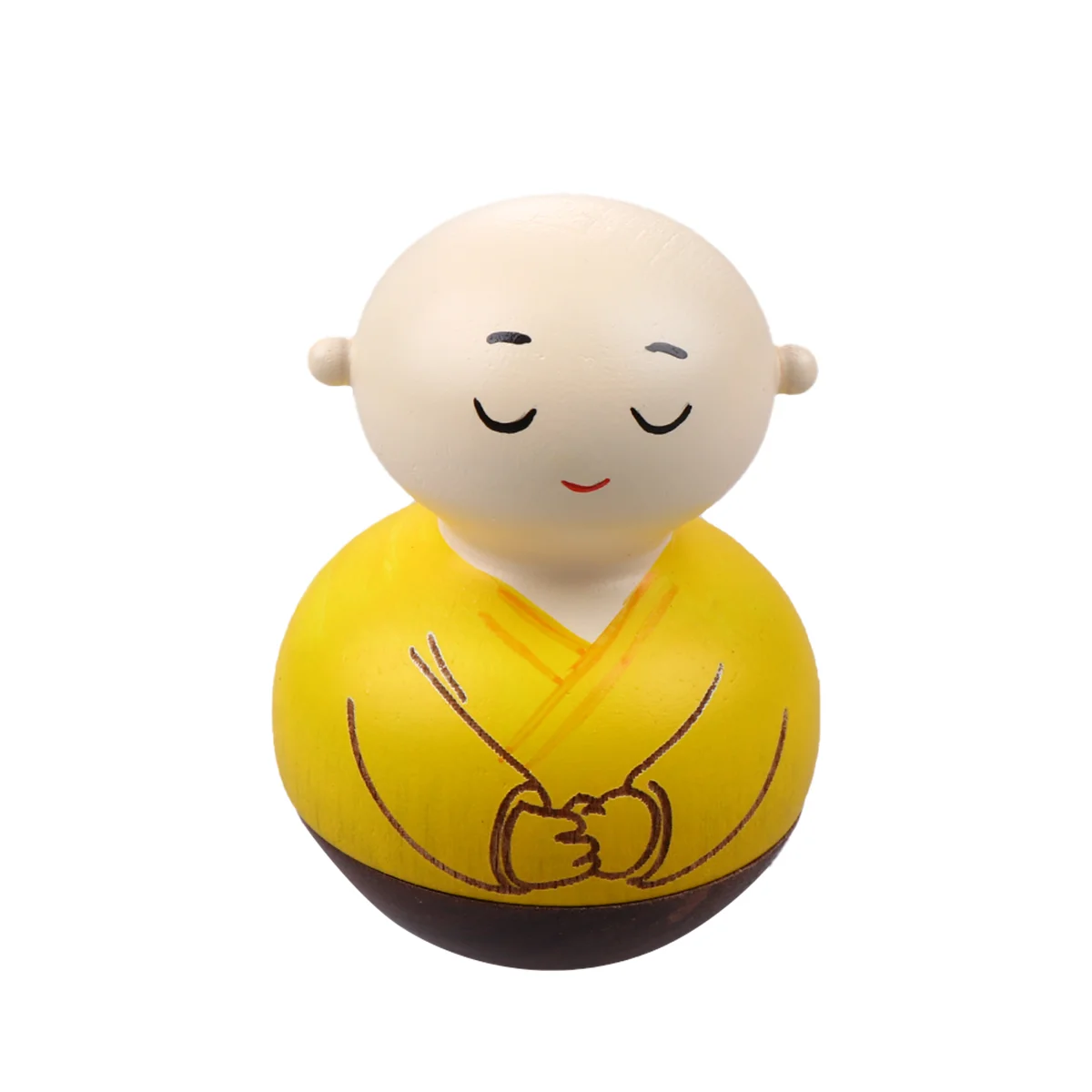 

Wooden Monk Statue Figurine: Monk Miniature Poly Monk Figurine Tumbler Toys Monk Sculpture for Home Desktop Style 1