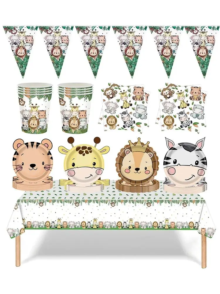 Dschungeltiere, Party-Banner, Girlande, Hängedekoration für Kinder, Wild One, Dschungel-Safari-Tiere, Thema, Geburtstagsparty-Dekoration, Banner – Detail 5