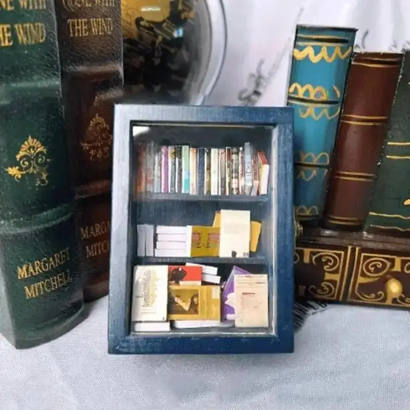 

Миниатюрная деревянная книжная полка для снятия стресса, сенсорная игрушка, креативное украшение, подарок