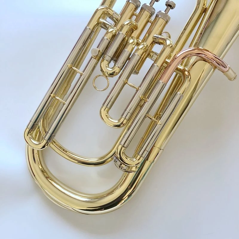 Brass gold-plated professional Baritone Horn B-flat euphonium high-quality tone three-key tenor jazz instrument trumpet horn