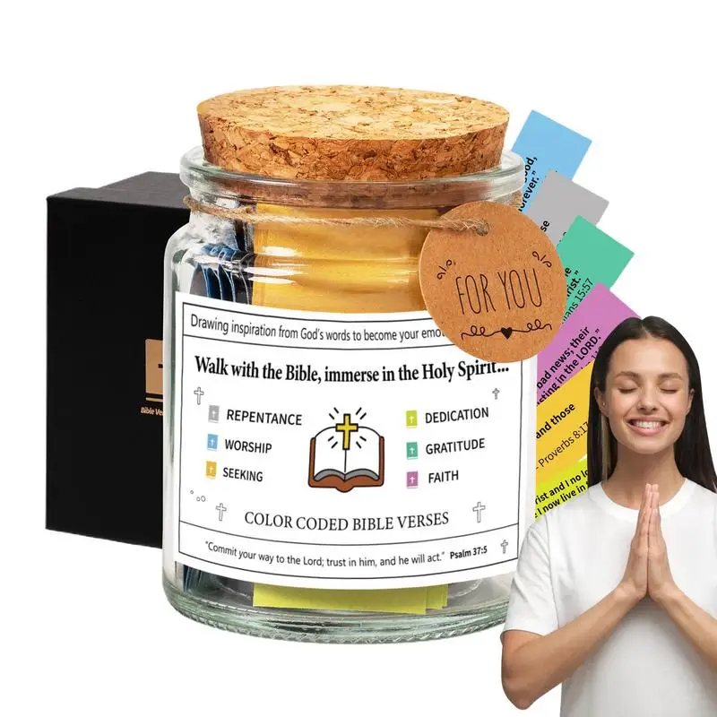 

Новая красочная банка для Библии с надписями, заметок, христианские посвящения, банка для вдохновения, заметок с наилучшими пожеланиями, стеклянная банка для мужчин и женщин