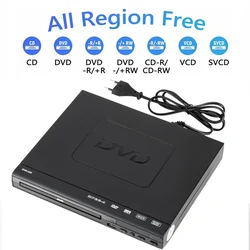 Multi Region 1080P Full HD DVD Player USB 2.0 3.0 DVD Player 3 In 1 Card Reader CD Audio/CD-R/-RW/VCD/SVCD Multiple Playback