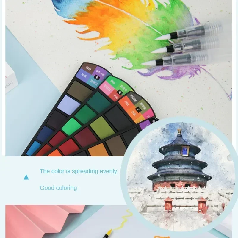 18/24/36/42 Colors Solid Watercolour Paints Set Watercolour Paints Kids Beginners Professionals for Painting School Art Supplies 5