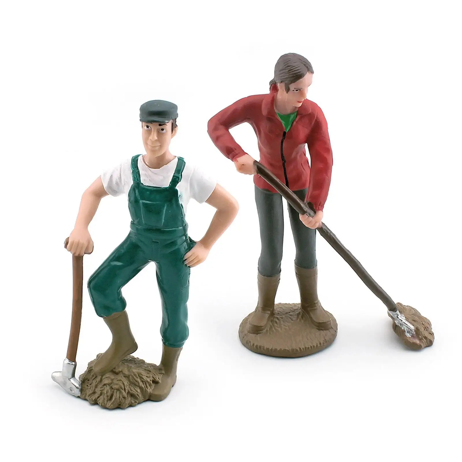 2-4pack Farmer People Figures Realistic Farm Keeper Figurines for Reward Gift