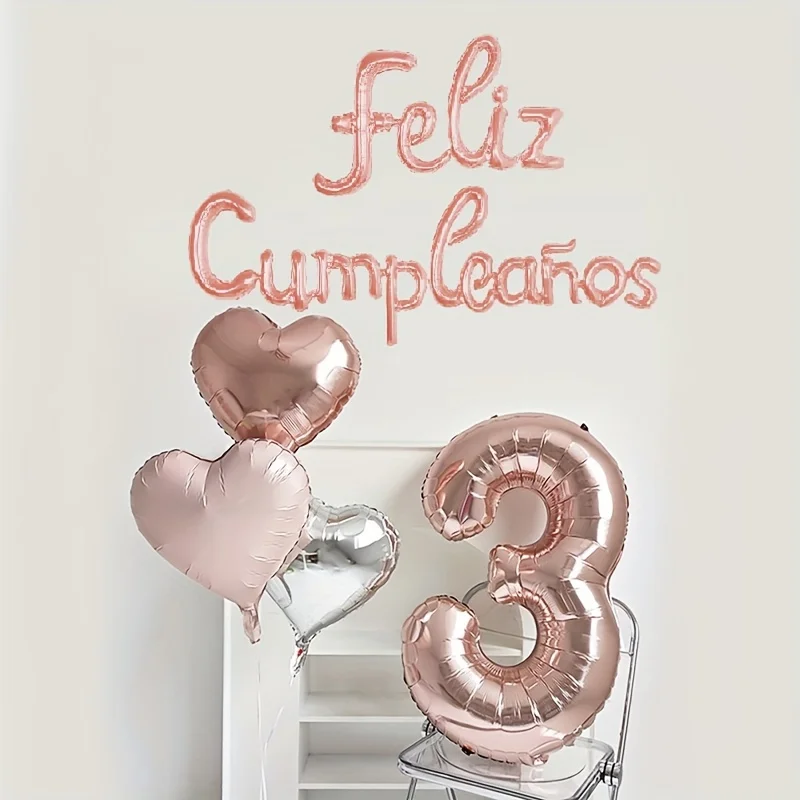 Spanisch Alles Gute zum Geburtstag Folienballon Set Party Dekoration Banner 16 Zoll Wand Kulissen Ballon Home Room Decor Feier Geschenk ﻿ – Detail 12