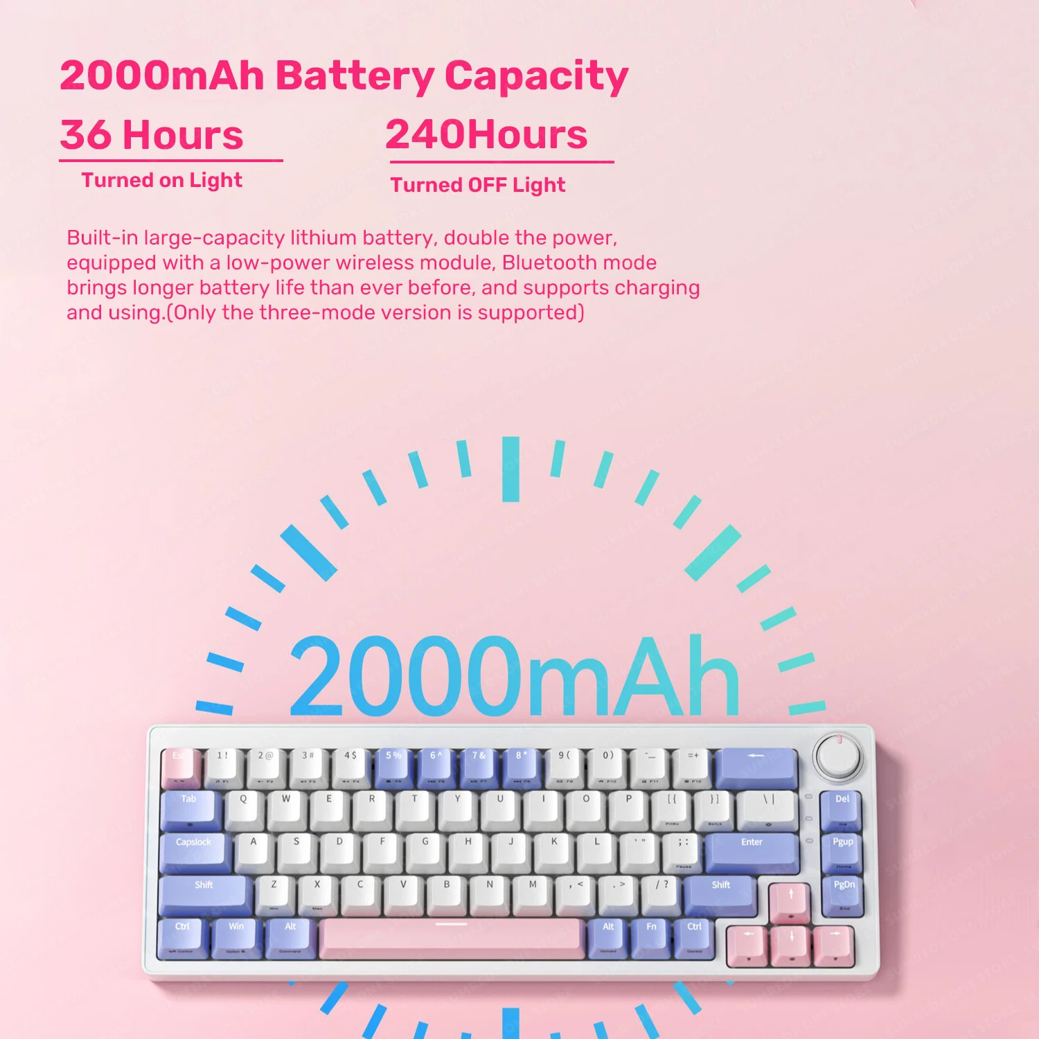 Teclado Mecânico sem Fio para Jogos 2.4g Bluetooth Tipo-c com Fio 3-mode Hotswap Rgb Retroiluminado 68 Chavesk500fizz K617gmk67 Sumreda-za68 Za63 - Imagem 6