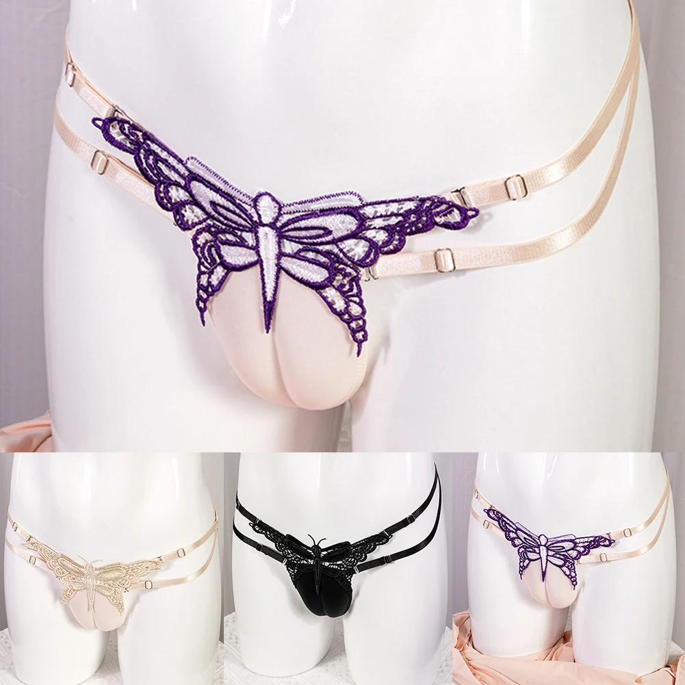 

Rosette Bikini Pouch G-String Mens Sissy Pouch Low Rise Bikini Briefs Crossdress Panties Male Low Waist Lingerie Underwear